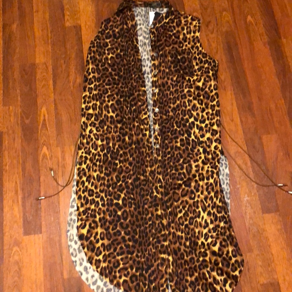 NWT L&B Lucky & Blessed leopard print duster